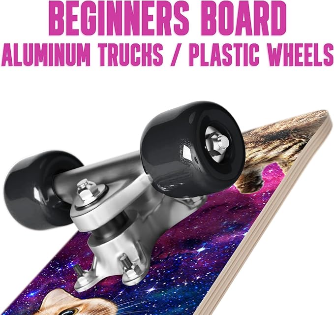 24 inch Rude Boyz Mini Cruiser Skateboard - Aluminium Trucks - Kids Skateboard Ages 5-8 Beginner - Skateboards for Kids