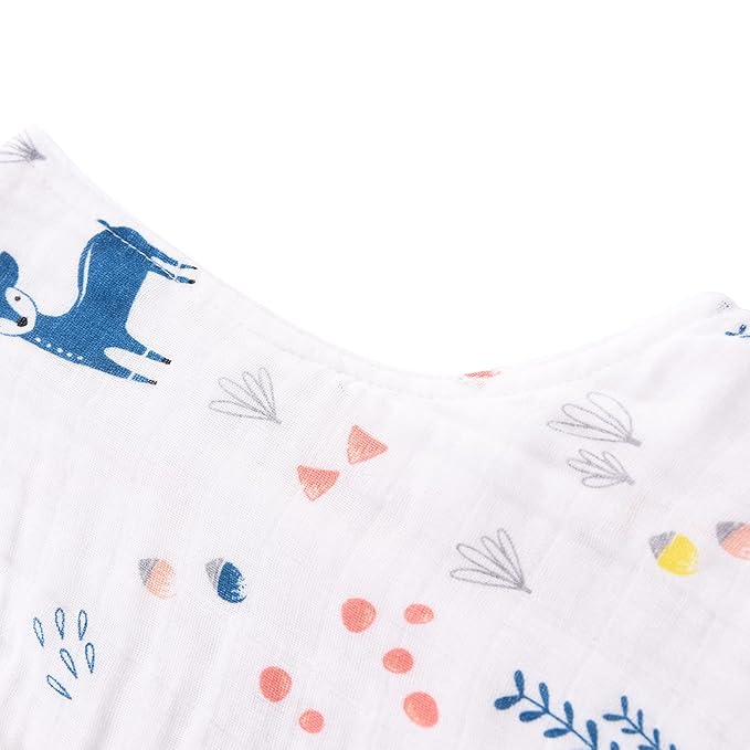 Toddler Sleep Sack for 2-4T Baby, Organic Cotton Wearable Blanket for Boys and Girls 0.5 TOG 2-Way Zipper Soft 4 Layers X-Large Deer