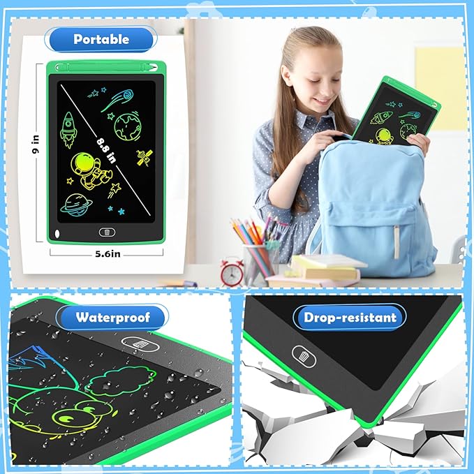 LCD Writing Tablet for Kids, 8.5 Inch Colorful Doodle Board Drawing Tablet, Educational Learning Toys Birthday Gifts for Kids Age 3 4 5 6 7 8 (8 Pack)