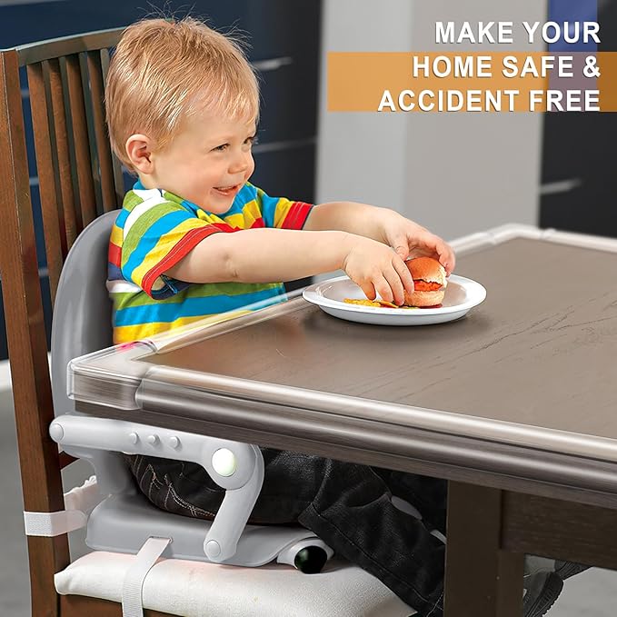 Baby Proofing, 0.4in Edge Protector Strip Clear, Thickened Silicone Soft Corner Protectors with Upgraded Pre-Taped Strong Adhesive, 19.6ft Edge Protectors for Cabinets, Tables, Drawers (White)