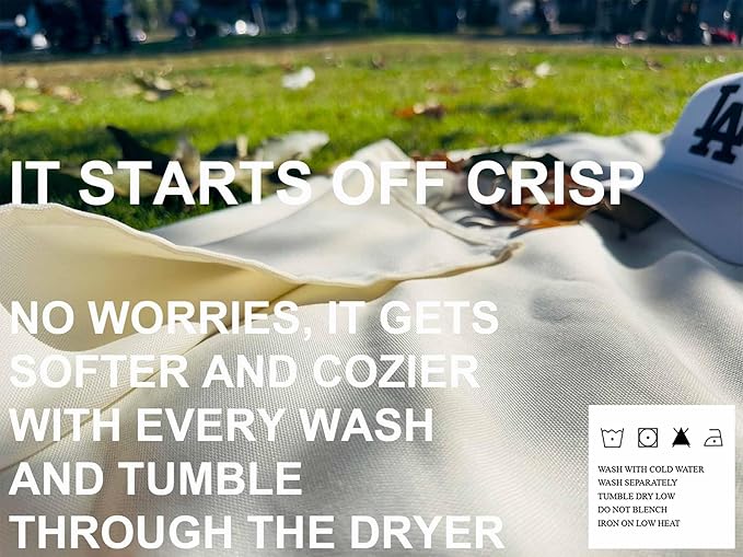 4’9” x 6’3” White Lightweight Water-Resistant Canvas Mat – Picnic, Outdoor, Beach, Park, Camping, Toy Mat