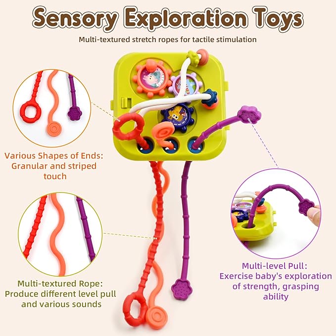 AiTuiTui Multifunction Baby Sensory Activity Cube Toys for 12 18 Months, Shape Sorter Early Learning Educational Interactive Toys for Toddlers 1 2 Year Old Boy Girl, 1st Birthday Gifts