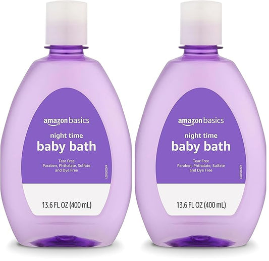 Amazon Basics Night-Time Baby Bath, Lightly scented, 13.6 Fl Oz (Pack of 2) (Previously Solimo)