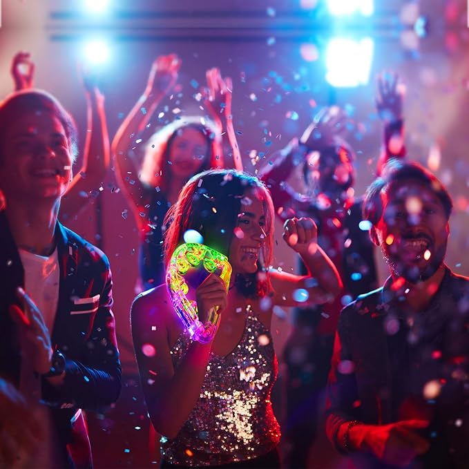 Aywewii LED Tambourine, Light Up Toys Handheld Musical Flashing Tamborine Sensory Toys Autism Toys Party Supplies for Birthday Anniversaries Gifts for Kids Adults Teens (6 Pack)