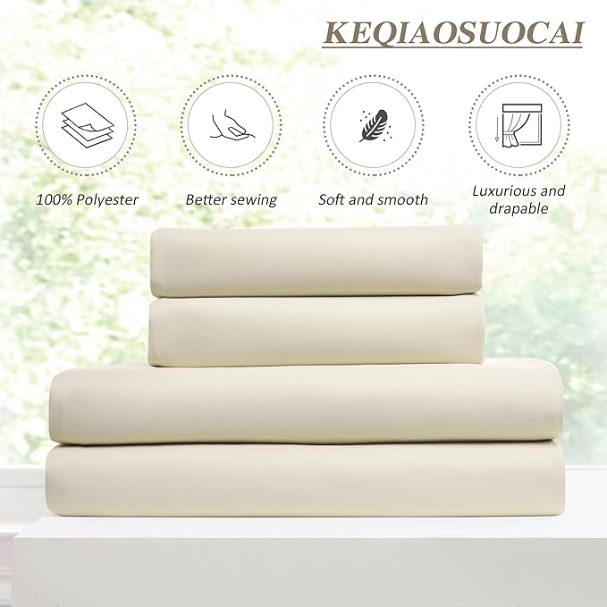 KEQIAOSUOCAI Pinch Pleated Curtains 63 Inches Long,Memory Shape Room Darkening Soundproof Window Curtains with Hooks for Bedroom Living Room Track System 80 x 63 x 2 Panels Cream Beige