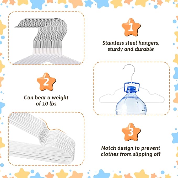 8Pcs Wooden Baby Closet Dividers for Baby Clothes Organizer, and 30Pcs Baby Hangers, Baby Closet Organizer Baby Clothes Dividers for New Mom Dad Parents, 0-24 Months, Large, SL0058