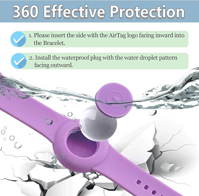 Waterproof Bracelet for AirTag Kids, Personalized Initial Letter Hidden Holder Compatible with Air Tag, Silicone Case for Airtag Adjustable Anti-Lost GPS Tracker for Toddler Child Elder, G