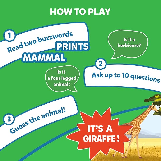 Skillmatics Guess in 10 Animal Planet, Card Game, Perfect for Boys, Girls, Kids, Teens, Adults Who Love Animals, Trivia Games, Travel Games, Gifts for Ages 6, 7, 8, 9, 10, and Up