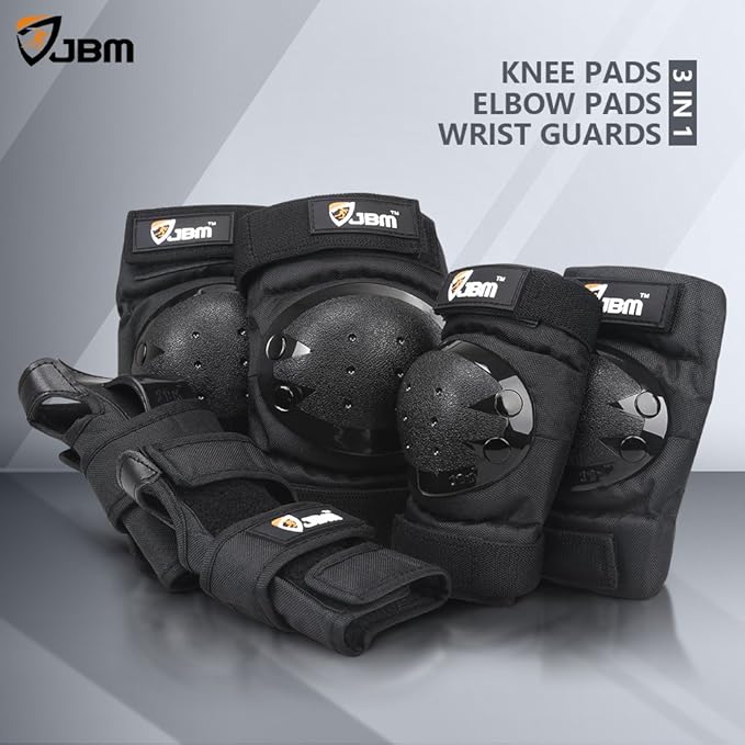 JBM Adult & Kids Knee Pads Elbow Pads and Wrist Guards for Inline Skating, Roller Skating, Skateboarding, Scootering