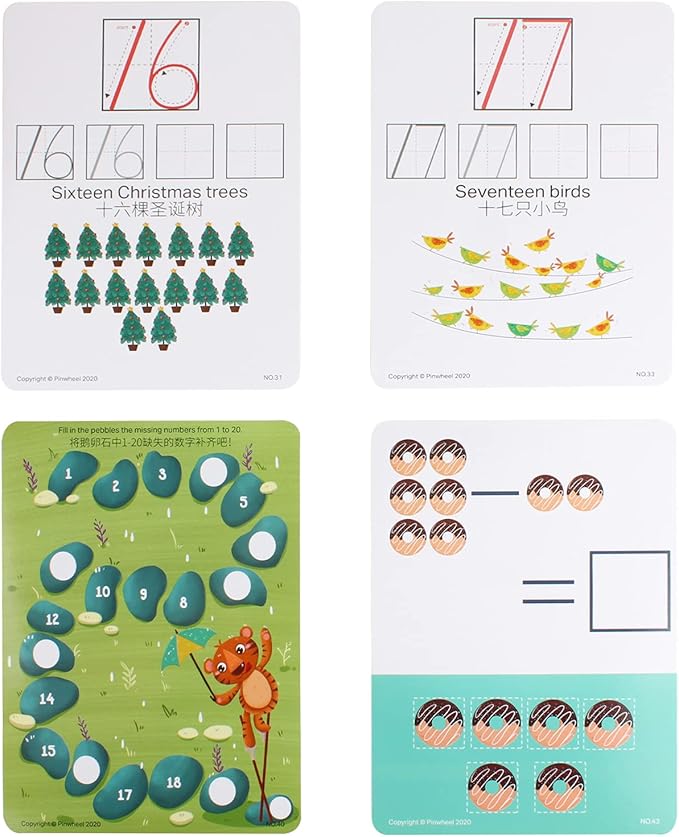 Number Handwriting Training Flash Card, Numbers Flash Cards for Toddlers Aged 3+ PW0229 (Write a Number)