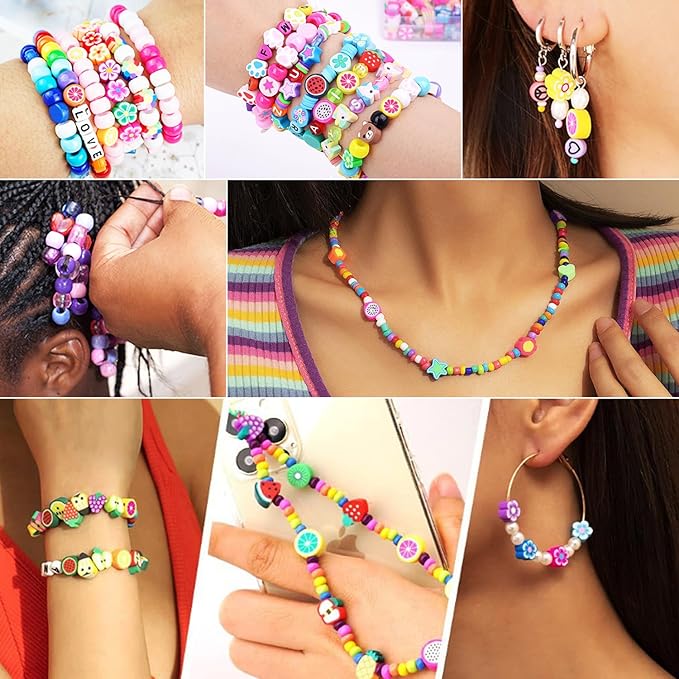 St.Patrick's Day Polymer Clay Beads Bracelet Making kit, 3480pcs 24 Style Cute Fun Beads Charms for Jewelry Necklace Earring Making DIY Accessories for Women Girls