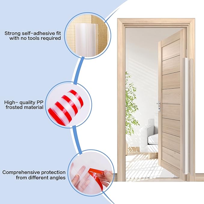 Finger Pinch Door Guard - Child Door Protector & Baby Proofing - 2 PCS Door Jam Shield Hinge Cover for 90 & 180 Degree Door Frames & Gates