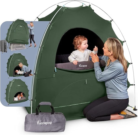 Hiccapop Daydreamer Blackout Tent for Pack and Play, Patented Portable Crib Tent, Blackout Canopy Crib Cover, Sleep Pod for Kids