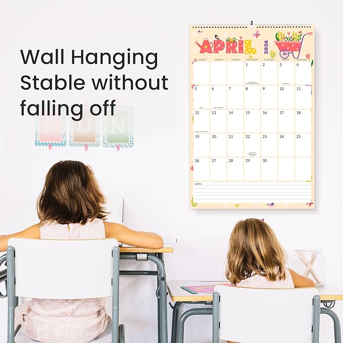 SUNEE Wall Calendar 2025-2026 Large 22.75"x15.5", 21 Month Calendar from October 2025 to June 2027, Vertical Extra Large Monthly Calendar 2026 for Wall, Cute