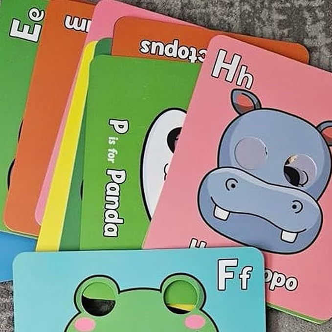 Alphabet Mask Cards, Alphabets ABC Flash Cards with Animal Masks, Giant Letter ABC Animals Faces Flash Learning Flashcards, Interactive and Educational Animals Masks Set (Alphabet Mask Cards, 1)