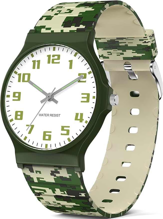 Kids Analog Watch Boys Girls, 30M Waterproof, Sports Watch for Boys, Easy to Read Children's Thin Dial Wrist Watches with Soft Band, for Ages 5-15 Kids Great Birthday Gifts Christmas Day