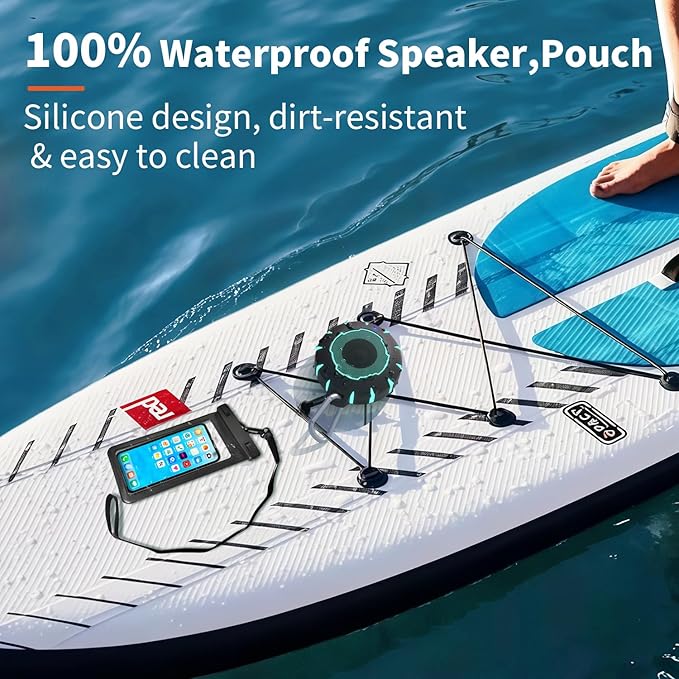 HEYSONG Bluetooth Shower Speaker + Waterproof Phone Pouch – Rugged & Ready for Any Wet Adventure