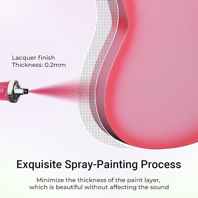 ADM Beginner Acoustic Classical Guitar 36 Inch Nylon Strings Wooden Guitar Bundle Kit for Kid Boy Girl Student Youth Guitarra Online Lessons with Gig Bag, Strap, Tuner, Strings, Picks, Pink