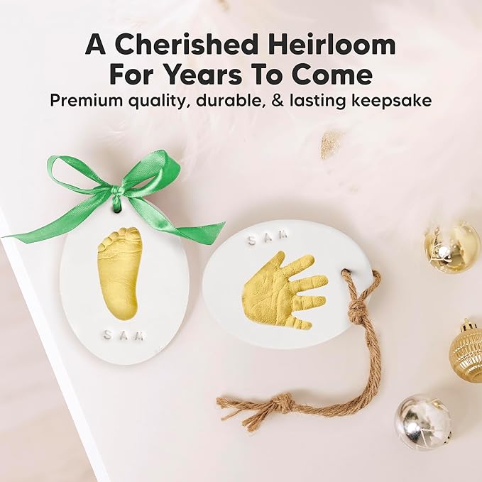 Baby Hand and Footprint Kit Girls, Boys - Personalized Baby Footprint Ornament Kit, Newborn Keepsake Gifts for New Mom, Easy to Use Handprint Makers, Cute Shower Gifts (Multi-Colored)