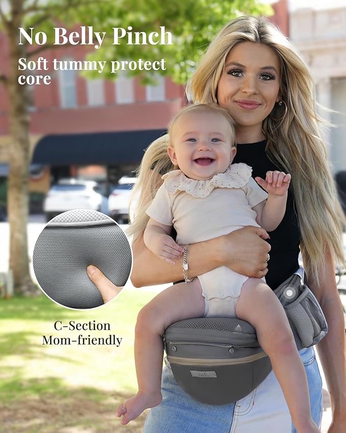 Baby Carrier Pro, MOMTORY Safety-Certified 6-in-1 Ultra Storage Baby Carrier Newborn to Toddler, Detachable Baby Holder Carrier with Hip Seat, Ergonomic Cozy Baby Front and Back Carrier for 7-50lbs