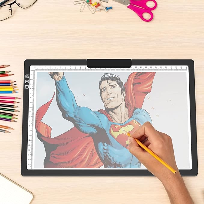 A4 Led Tracing Light Box with Carry Bag Built-in Stand,Ultra-Thin Light Pad Powered by 1500mAh Lithium Battery for Cricut Vinyl, Weeding Tool, Drawing Crafting Box/Board for Tracing, Sketching & HTV