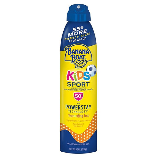 Banana Boat Kids Sport Sunscreen SPF 50, 9.5oz | Family Size, Oxybenzone Free