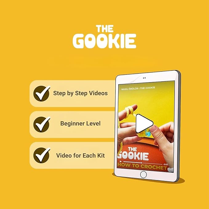 THE GOOKIE Amigurumi Crochet Kit for Beginners – DIY Crochet Kit with Yarn, Hook, Eyes & Stuffing – Easy Starter Set with Video Tutorials – Cute Plush Toy Craft Gift for Kids, Teens & Adults (Duck)