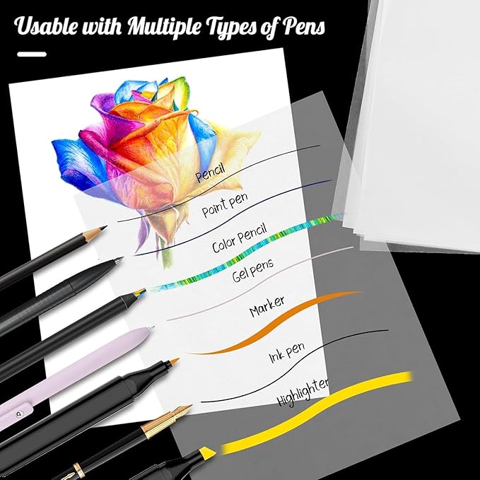 120 Sheets 8.5”x 11” Tracing Paper for Drawing Pad Book Sketchbook Coloring Painting, 25 lb/41gsm, Loose Translucent Vellum Paper Trace Tracing Paper for Sketching, Overlaying
