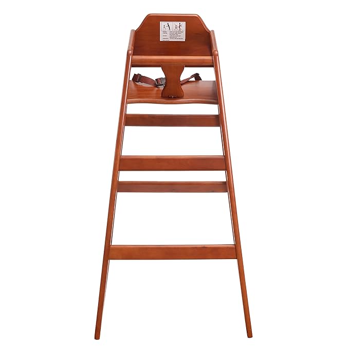Stager Direct, Seating Ready-to-Assemble Restaurant Wood Bar Height High Chair, Baby Highchairs, Durable Dining Feeding Chair with Steps, High Chairs for Babies and Toddlers, (n 02)