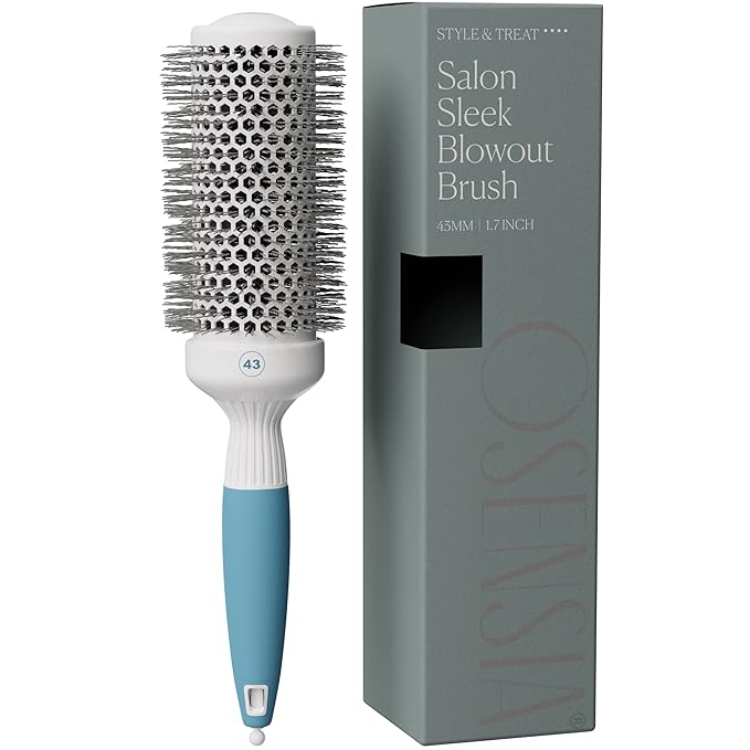 Medium Round Brushing Brush - Ceramic Hair Brush for a Smooth Salon Style Look - Professional Brushing Brush Ideal for All Hair Types - 43 mm