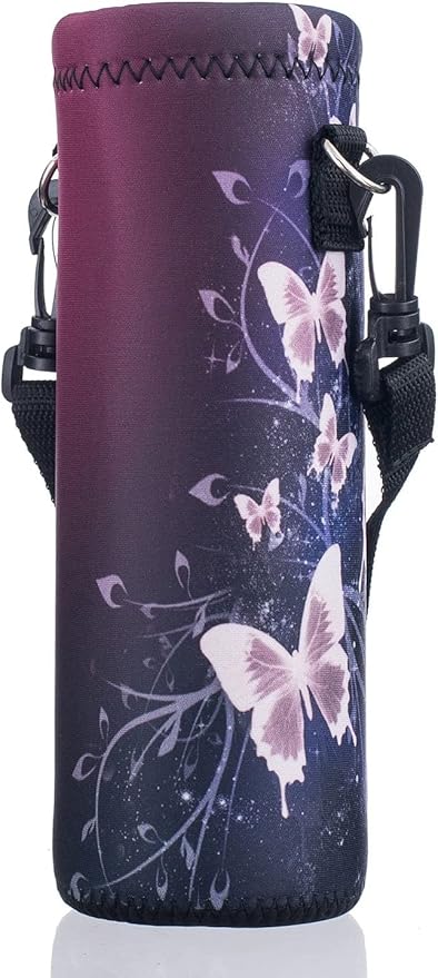 AUPET Water Bottle Sling Bag Carrier Crossbody Sleeve,Insulated Neoprene Bottle Case Holder Pouch Cover 500ML/17oz with Shoulder Strap for Walking Women Men