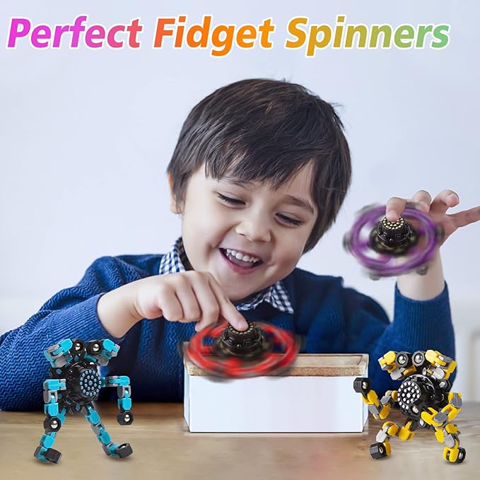 for Mom Transformable Fidget Spinners for Kids and Adults Stress Relief Sensory Toys for Boys and Girls Fingertip Gyros Toy Birthday Party Favors for Kids Classroom Gifts
