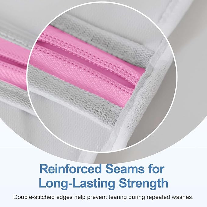 3Pcs Mesh Laundry Bags for Delicates, 16 x 12 Inch Durable Wash Bags with Zipper, Reusable Laundry Bags for Lingerie, Underwear, Socks, and Small Garments