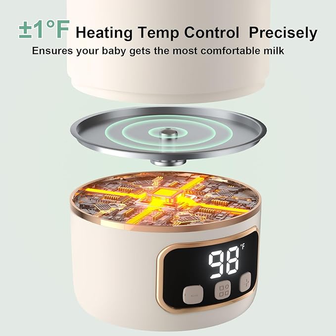 Portable Bottle Warmer for Travel, Formula Warmer On The Go, Milk Warmer for Breastmilk Water Soup, with Fast Heating & Long Battery Life, 17 OZ to Meet Your All-Day Needs, for Outdoor, Car, Journey
