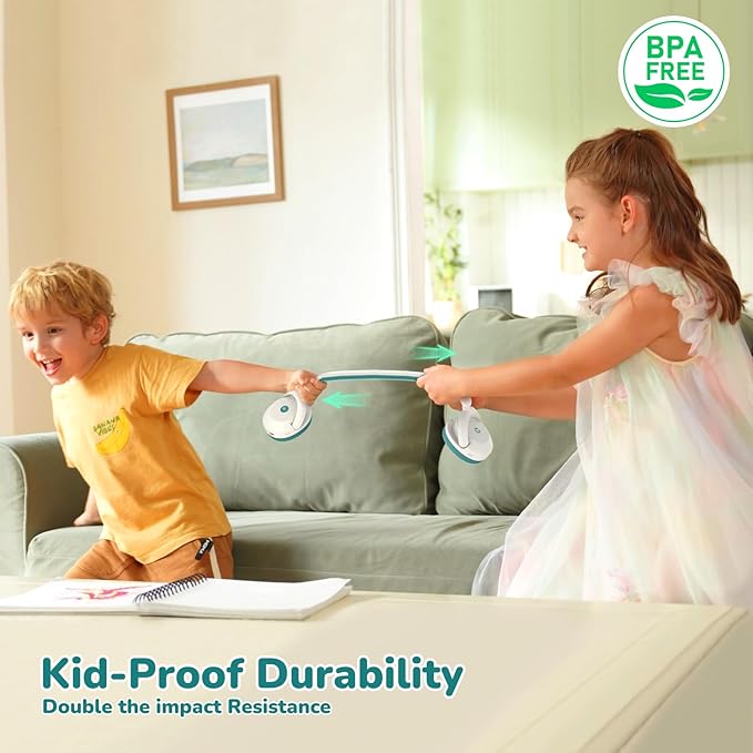 iClever BTH20 Active Noise Cancelling Headphones for Kids, 60H Play Time,Type C Fast Charging,Safe Volume 80dBA,Bluetooth5.4,Award-Winning Kids Headphones Wireless for iPad Tablet Airplane,White&Green