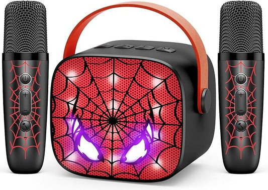 Cool Mini Karaoke Machine Toys: Kids Toys Birthday Gifts Age 3-12+ LED Portable Bluetooth Speaker with 2 Wireless Microphone Gift Toy for 4 5 6 7 8 9 Years Old Girls Boys Kid Adults