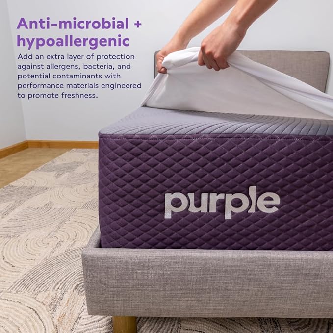 Purple Deep Pocket Waterproof Mattress Protector - King Size, Fits Mattresses 15.5" - 20" - Durable Protection with Comfort-First Design for All Mattress Types