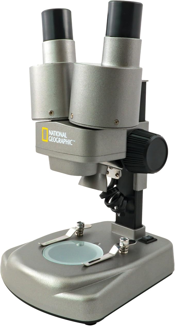 NATIONAL GEOGRAPHIC Dual LED Kids Microscope - 50+ pc Science Kit with 10 Prepared Slides & 10 DIY Blank Slides, Biology Experiment Activity, Microscope Kit for Kids 8-12 (Amazon Exclusive)