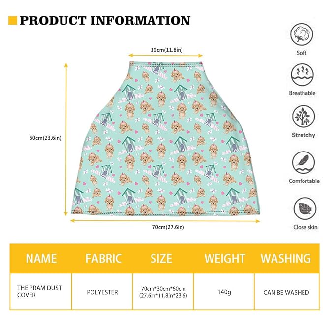 Binienty Aztec Cow Print Nursing Cover for Newborns Girls Boys, Stretchy Breathable Baby Car Seat Covers Infants Canopies