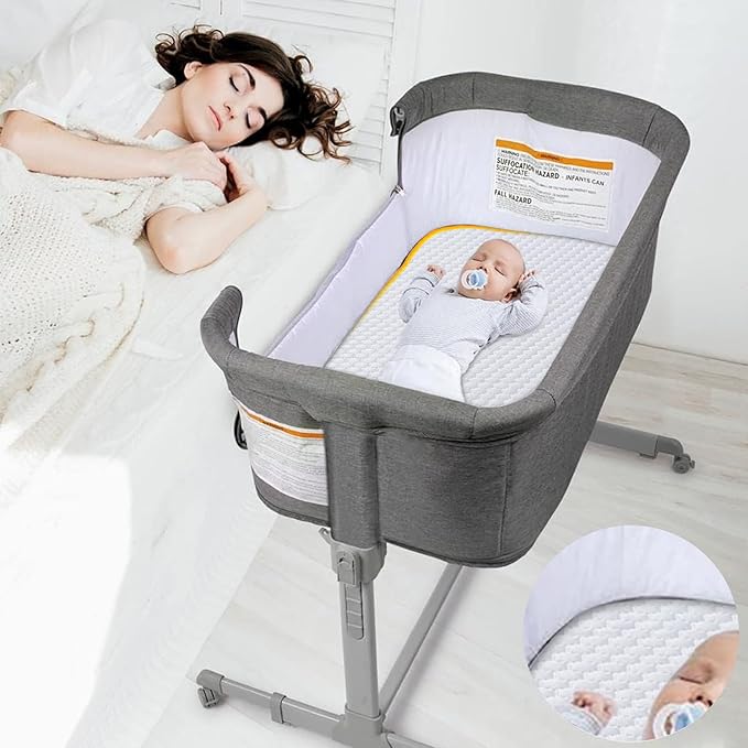 Lisara Baby Bassinet Mattress Pad, 32 x 16 Dual Sided Gel Memory Foam Mattress with Waterproof, Removable and Breathable Ice Silk Cover, Fit for Dream On Me Karley & Willow BabyBassinet