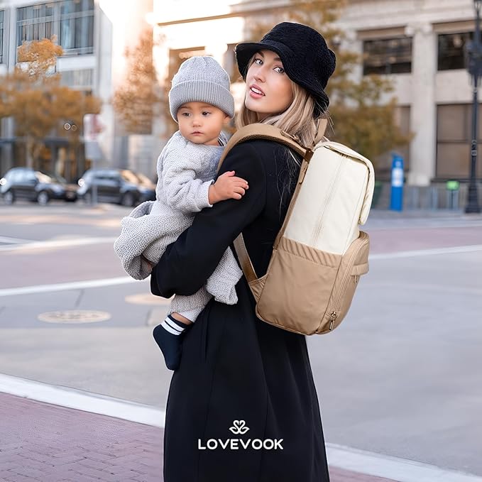 LOVEVOOK Diaper Bag Backpack, Baby Travel Bags for Boys & Girl, Toddler Waterproof Diaper Bag w/Changing Pad, Stroller Straps, Pacifier Case, Newborn Essentials Must Haves Mom