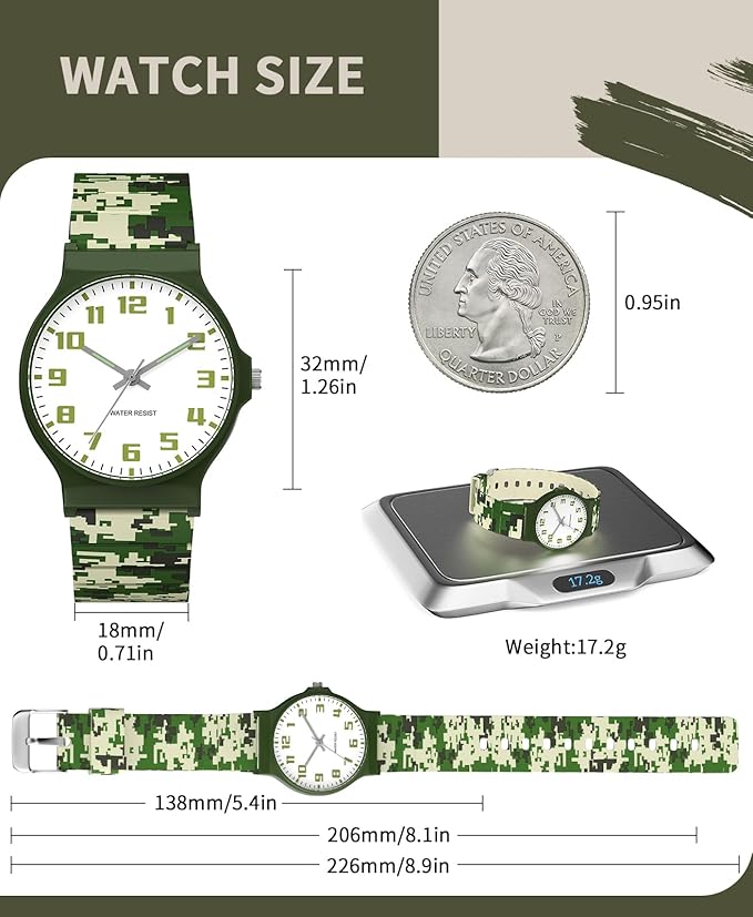 Kids Analog Watch Boys Girls, 30M Waterproof, Sports Watch for Boys, Easy to Read Children's Thin Dial Wrist Watches with Soft Band, for Ages 5-15 Kids Great Birthday Gifts Christmas Day