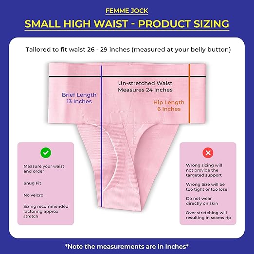 Patented Women’s Pelvic Floor Orthotic Support Belt ― Uterus Pain Relief Girdle for Dropped Bladder, Vulvar Varicosities, Postpartum Recovery, SPD | High Waist - PINK - SMALL