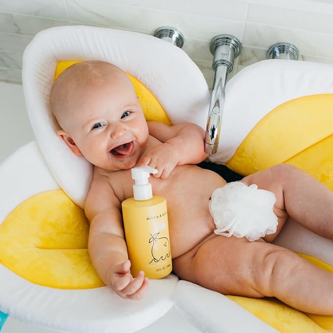 Dabble & Dollop Citrus Kiss Bundle, Natural Bubble Bath, Body Wash & Shampoo for Kids, USA-made, Paraben & Sulfate Free, Vegan, Gluten-Free, Tear-Free, Tangerine, Vanilla, Lemon (Set of 3)