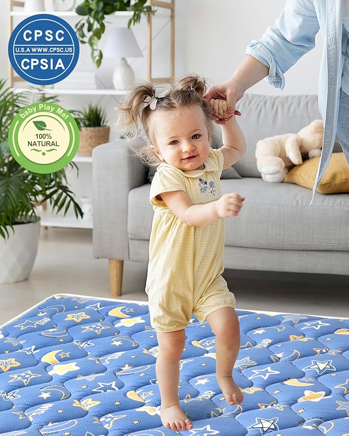 Odorless Premium Foam Baby Play Mat 71" X 59", Extra Large Activity Playmats for Babies,Toddlers, Infants, Soft Thicker Baby Mat for Floor, Play & Tummy Time, Machine Washable for Easy Care