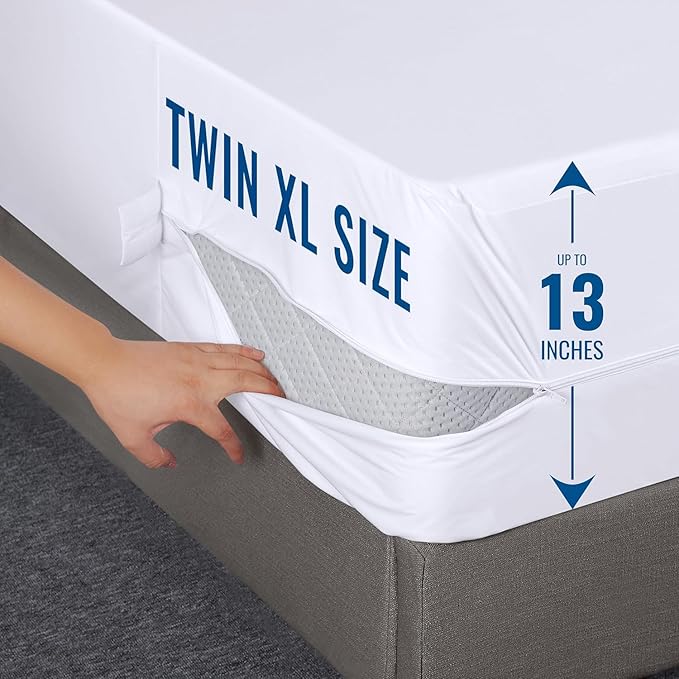 Utopia Bedding Zippered Mattress Encasement Twin XL Size (Pack of 12), 100% Waterproof, Dust Mite and Bed Bug Proof Mattress Protector, Absorbent 6-Sided Mattress Cover