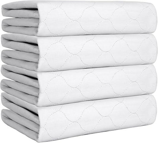 Heavy Absorbency Bed Pad, Washable and Reusable Incontinence Bed Underpads, 34"X36" (4 Pack), Waterproof Mattress Protector