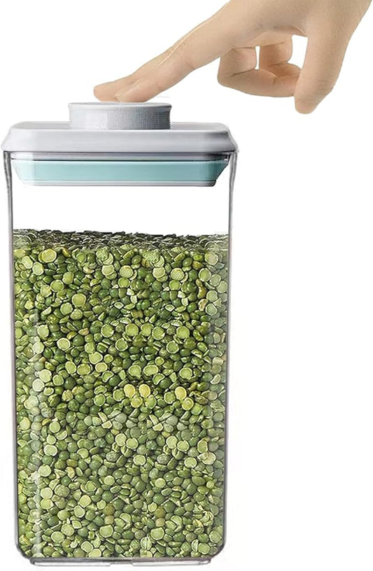 Airtight Food Storage Container - 1.2qt / 1200ml Square Pop Containers With Lids, Bpa Free Stackable Container for Coffee Cereal Flour Spaghetti Rice Kitchen Organizer