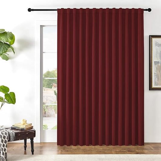 Joydeco Custom Blackout Curtains for Bedroom, 1 Panel Room Darkening Curtains & Drapes for Living Room Window Rod Pocket Back Tab (Custom Size,Burgundy Red)