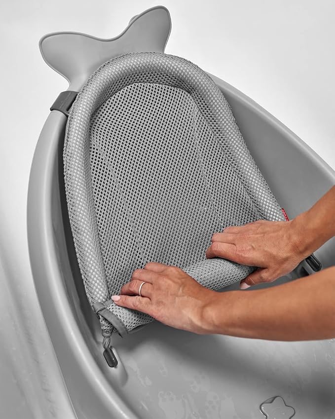 Skip Hop Infant Bath Tub 3-Stage Grow With Baby Smart Sling MOBY Bathtub Grey Age 0+